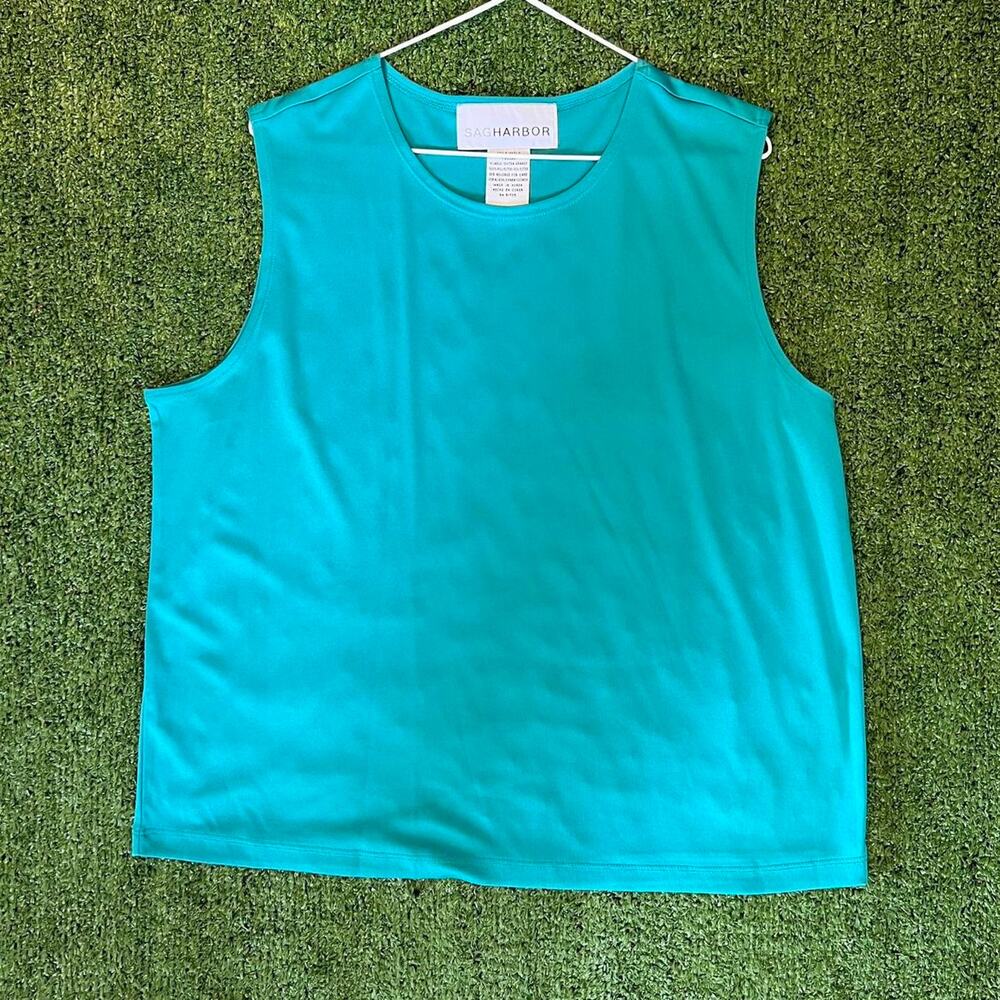 Blue‎ Teal Sag Harbor sleeveless blouse tank top size XL
